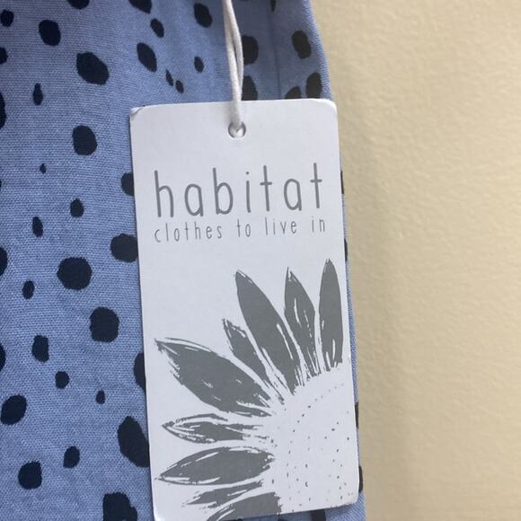 Habitat women’s L NWT Blue and Black print Raglan Sleeve Midi Dress - Picture 4 of 6